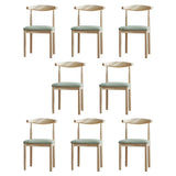 Faux Leather Linen Open Low Back Dining Side Chair Image - 108