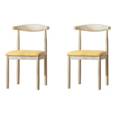 Faux Leather Linen Open Low Back Dining Side Chair Image - 109