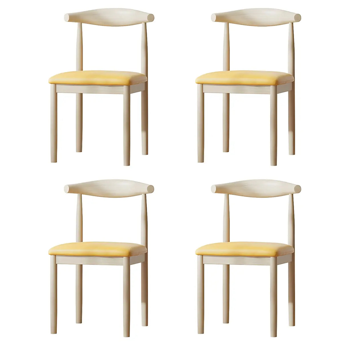 Faux Leather Linen Open Low Back Dining Side Chair Image - 110