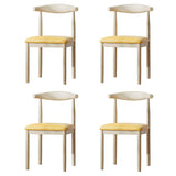 Faux Leather Linen Open Low Back Dining Side Chair Image - 110