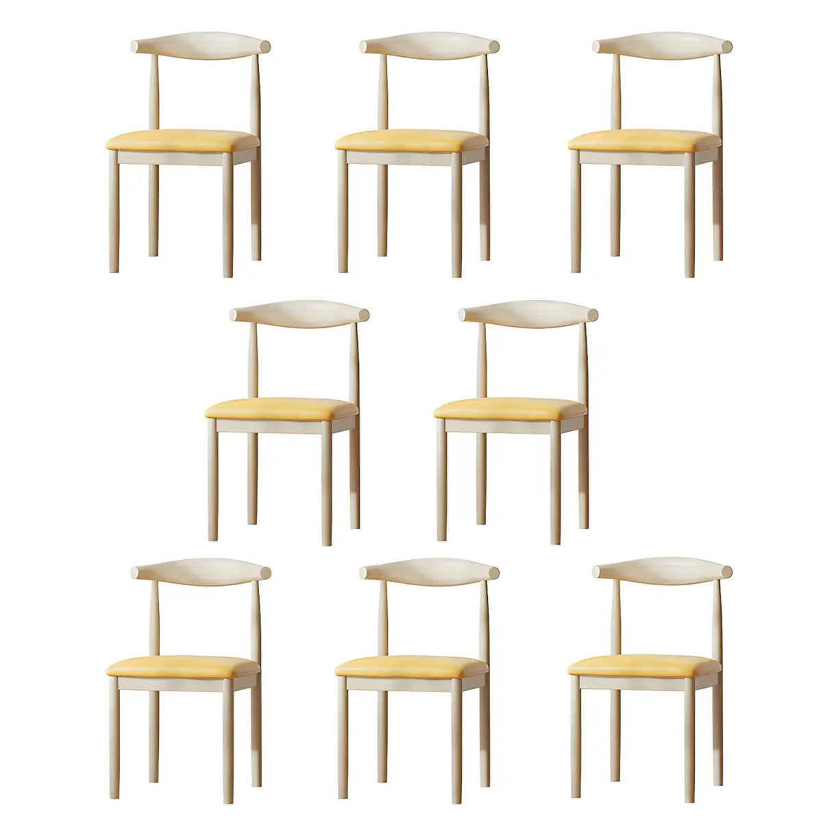 Faux Leather Linen Open Low Back Dining Side Chair Image - 112