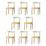 Faux Leather Linen Open Low Back Dining Side Chair Image - 112
