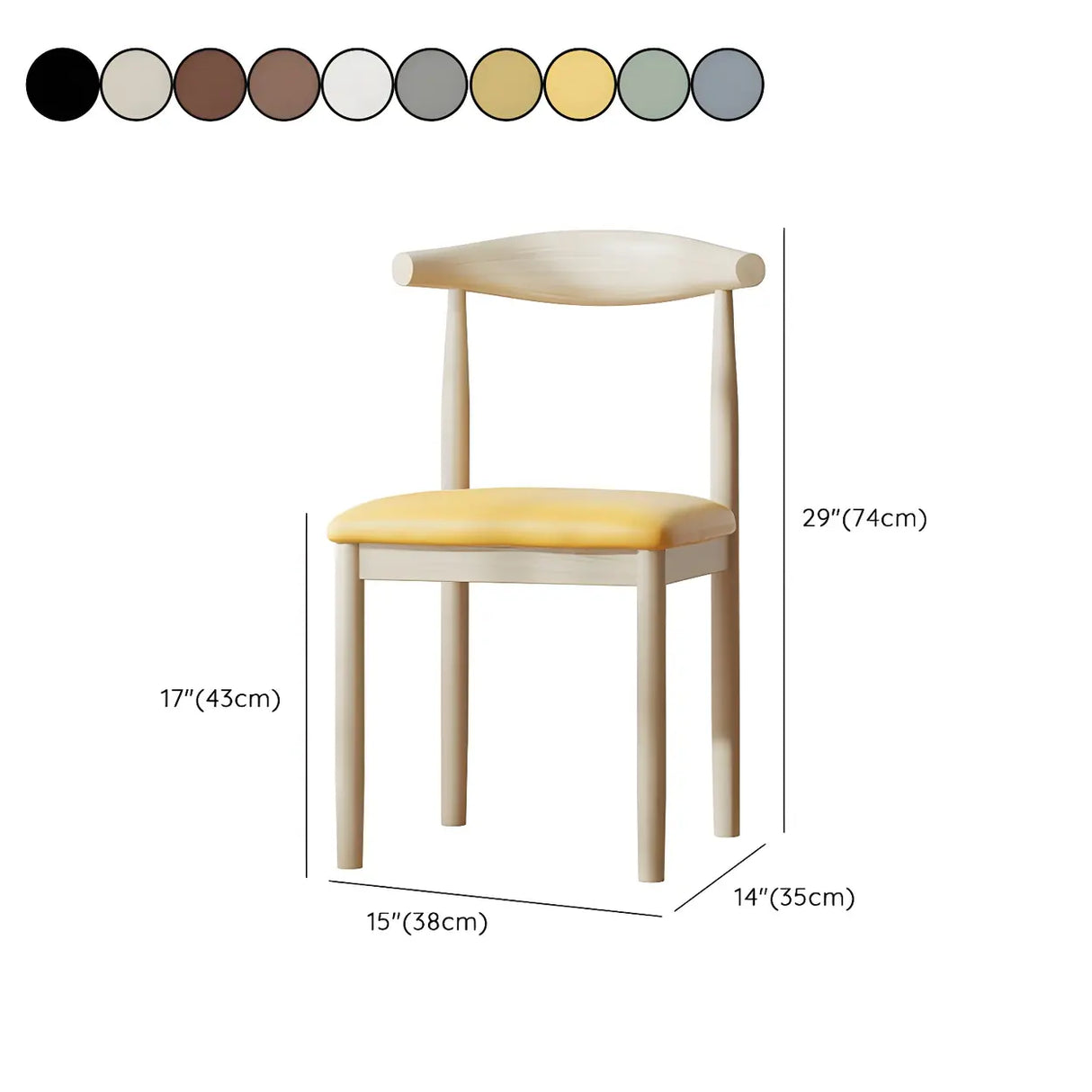 Faux Leather Linen Open Low Back Dining Side Chair 