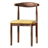 Faux Leather Linen Open Low Back Dining Side Chair Image - 13