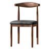 Faux Leather Linen Open Low Back Dining Side Chair Image - 15