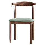 Faux Leather Linen Open Low Back Dining Side Chair Image - 17