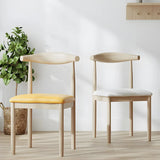 Faux Leather Linen Open Low Back Dining Side Chair Image - 1