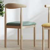Faux Leather Linen Open Low Back Dining Side Chair Image - 22