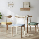 Faux Leather Linen Open Low Back Dining Side Chair Image - 24