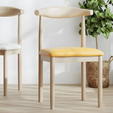 Faux Leather Linen Open Low Back Dining Side Chair Image - 26