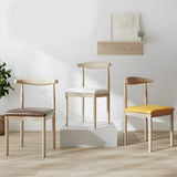 Faux Leather Linen Open Low Back Dining Side Chair Image - 28