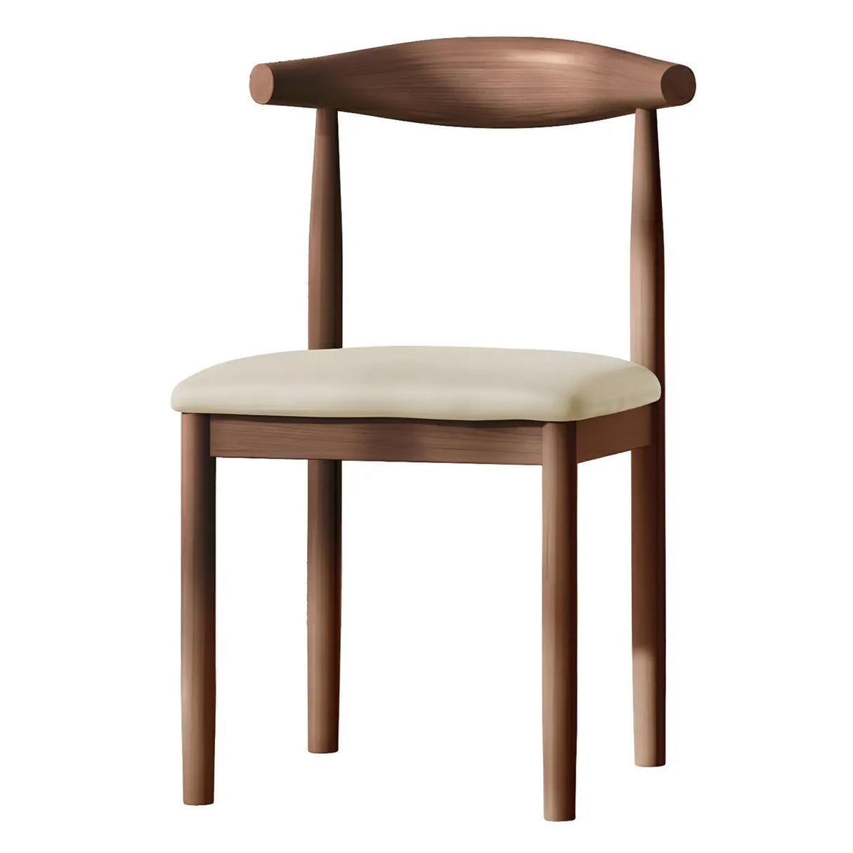Faux Leather Linen Open Low Back Dining Side Chair Image - 2