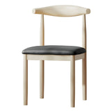 Faux Leather Linen Open Low Back Dining Side Chair Image - 30