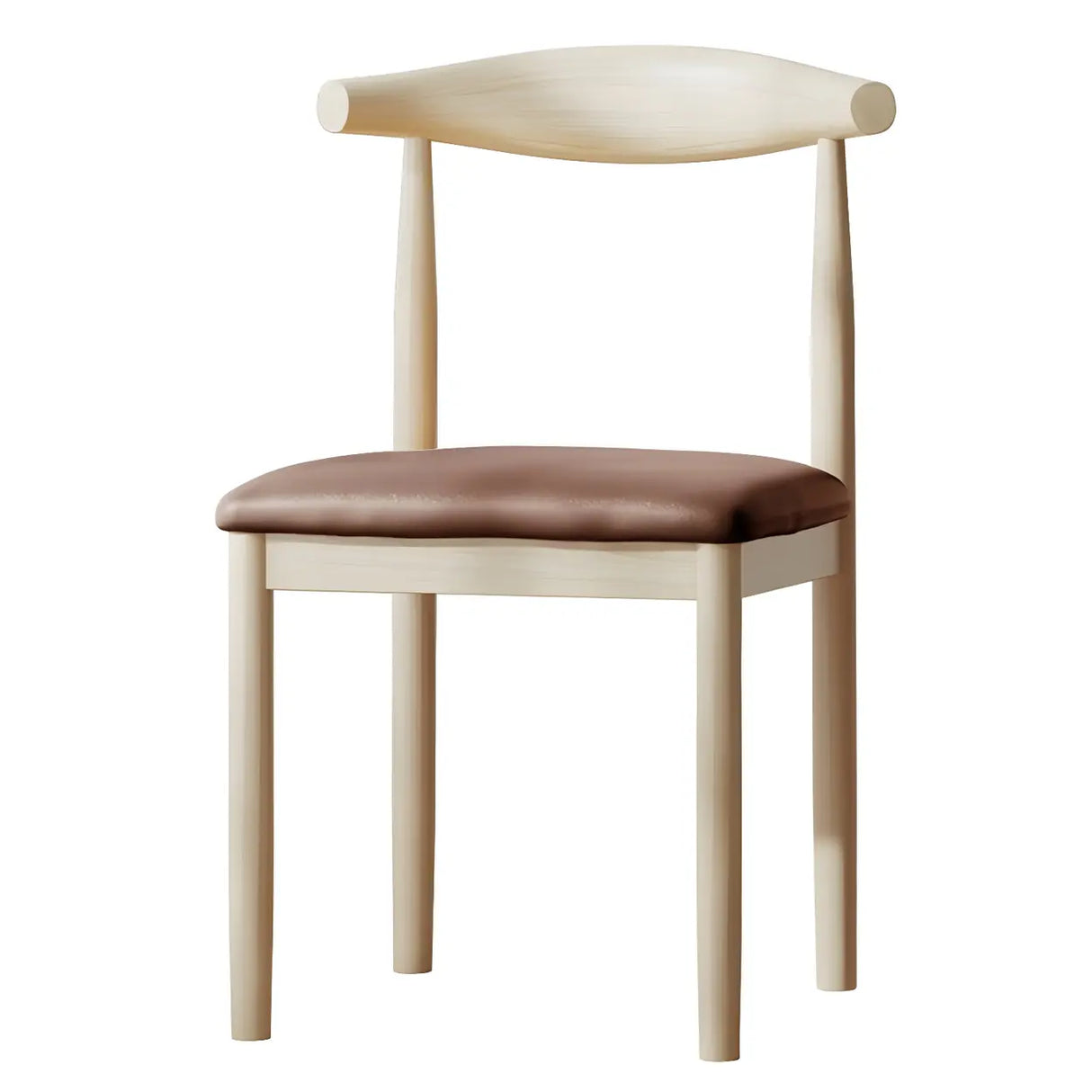 Faux Leather Linen Open Low Back Dining Side Chair Image - 31