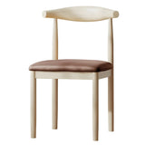 Faux Leather Linen Open Low Back Dining Side Chair Image - 31