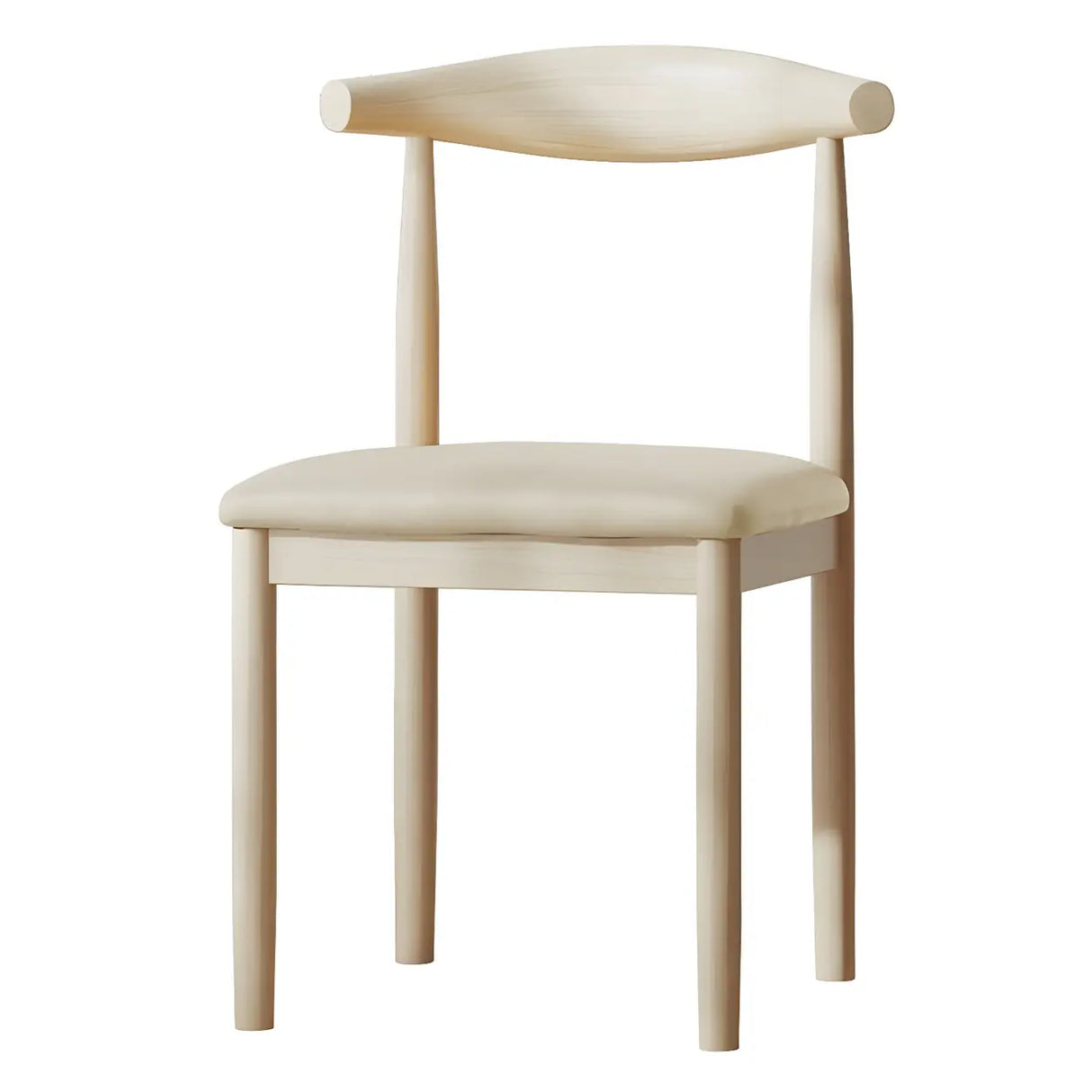 Faux Leather Linen Open Low Back Dining Side Chair Image - 32