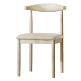 Faux Leather Linen Open Low Back Dining Side Chair Image - 32