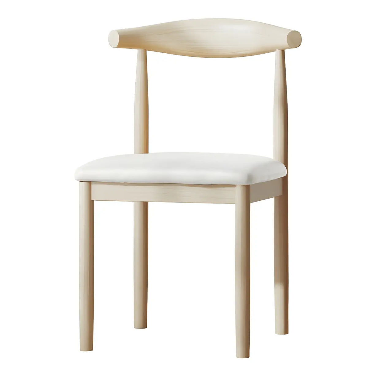Faux Leather Linen Open Low Back Dining Side Chair Image - 34