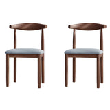Faux Leather Linen Open Low Back Dining Side Chair Image - 36