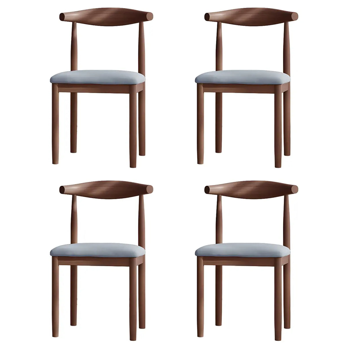 Faux Leather Linen Open Low Back Dining Side Chair Image - 37