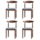 Faux Leather Linen Open Low Back Dining Side Chair Image - 37