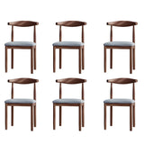 Faux Leather Linen Open Low Back Dining Side Chair Image - 38