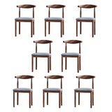 Faux Leather Linen Open Low Back Dining Side Chair Image - 39