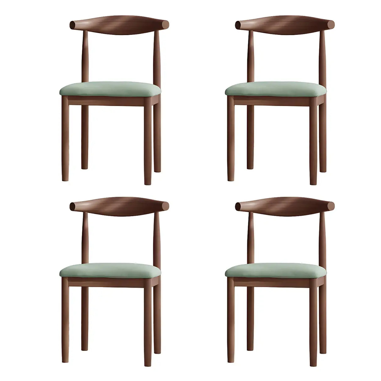 Faux Leather Linen Open Low Back Dining Side Chair Image - 41