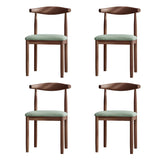 Faux Leather Linen Open Low Back Dining Side Chair Image - 41