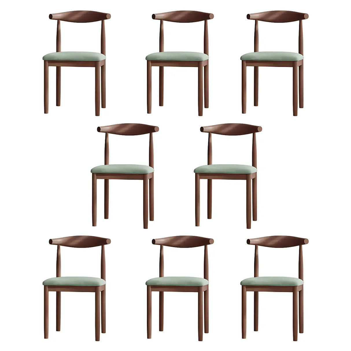 Faux Leather Linen Open Low Back Dining Side Chair Image - 43