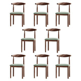 Faux Leather Linen Open Low Back Dining Side Chair Image - 43