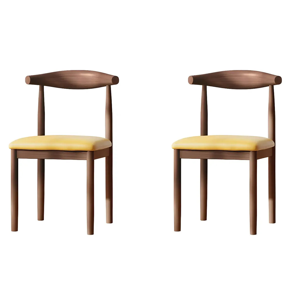 Faux Leather Linen Open Low Back Dining Side Chair Image - 44