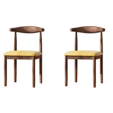Faux Leather Linen Open Low Back Dining Side Chair Image - 44