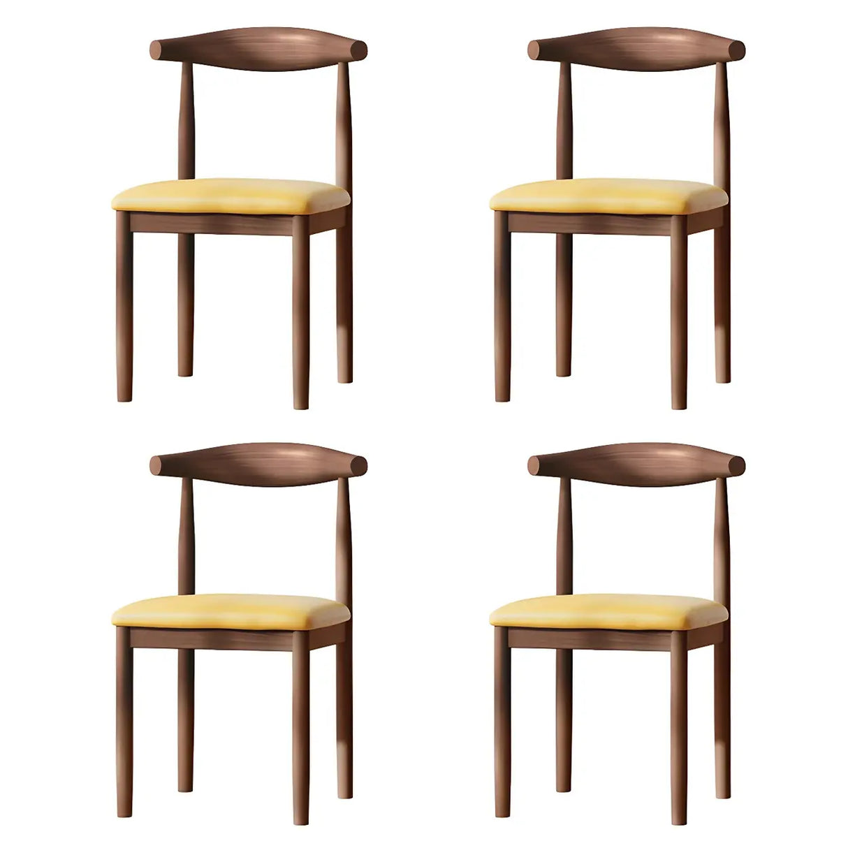 Faux Leather Linen Open Low Back Dining Side Chair Image - 45