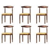 Faux Leather Linen Open Low Back Dining Side Chair Image - 46
