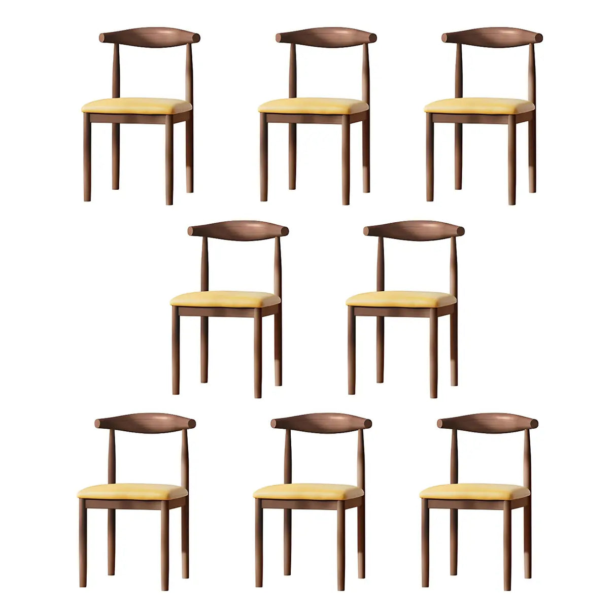 Faux Leather Linen Open Low Back Dining Side Chair Image - 47