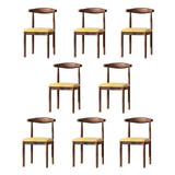 Faux Leather Linen Open Low Back Dining Side Chair Image - 47