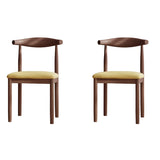 Faux Leather Linen Open Low Back Dining Side Chair Image - 48