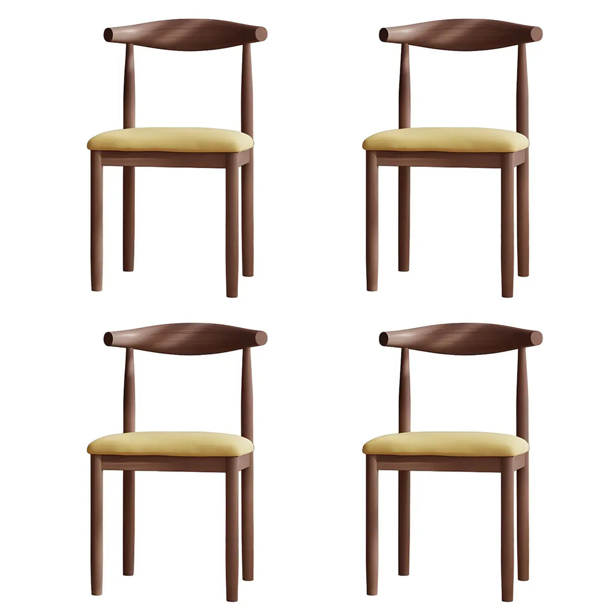 Faux Leather Linen Open Low Back Dining Side Chair Image - 49