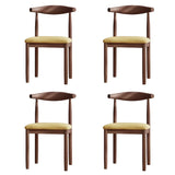 Faux Leather Linen Open Low Back Dining Side Chair Image - 49