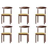 Faux Leather Linen Open Low Back Dining Side Chair Image - 50