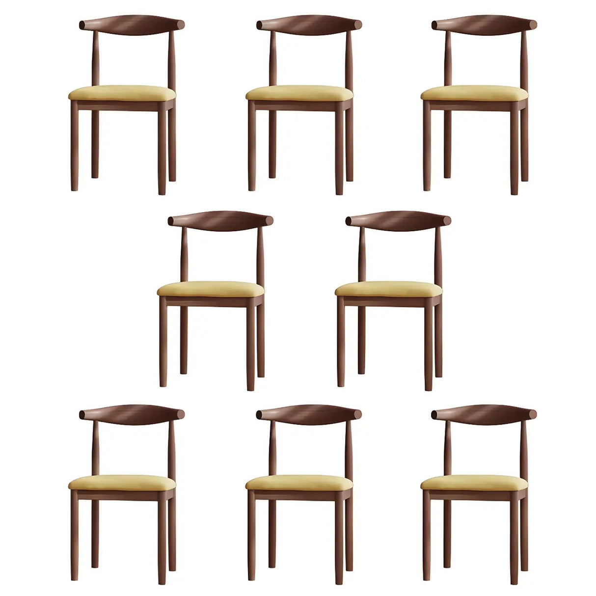 Faux Leather Linen Open Low Back Dining Side Chair Image - 51