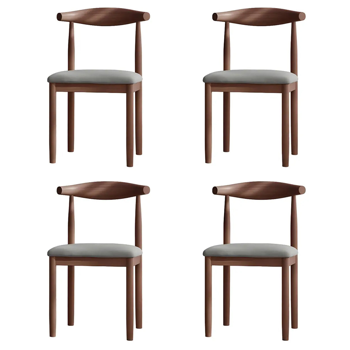 Faux Leather Linen Open Low Back Dining Side Chair Image - 53