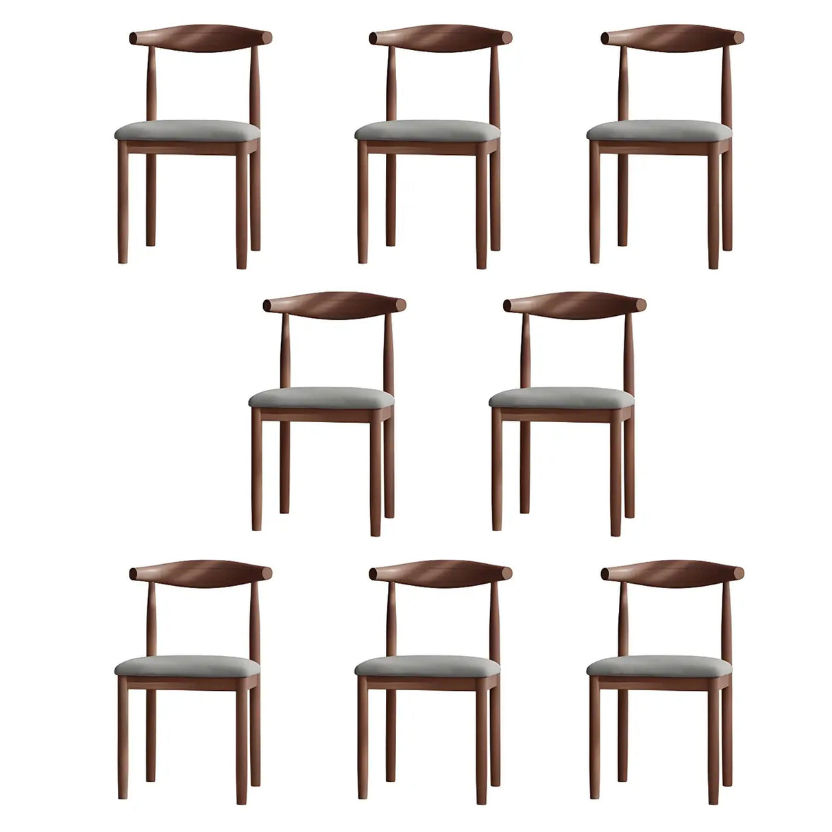 Faux Leather Linen Open Low Back Dining Side Chair Image - 55