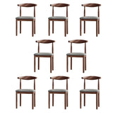 Faux Leather Linen Open Low Back Dining Side Chair Image - 55