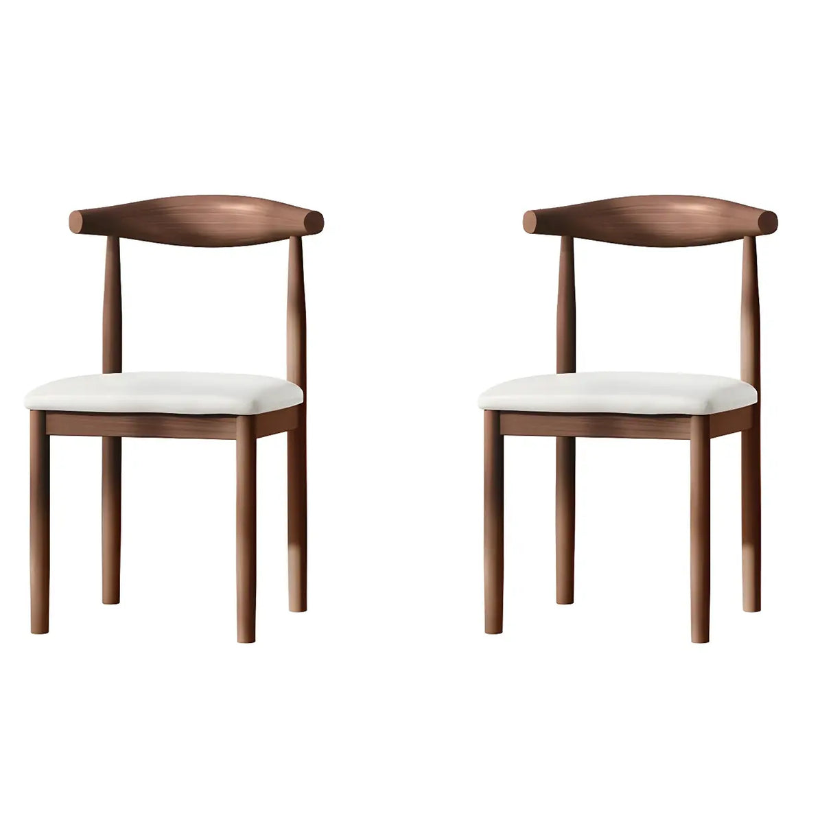 Faux Leather Linen Open Low Back Dining Side Chair Image - 56