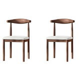 Faux Leather Linen Open Low Back Dining Side Chair Image - 56