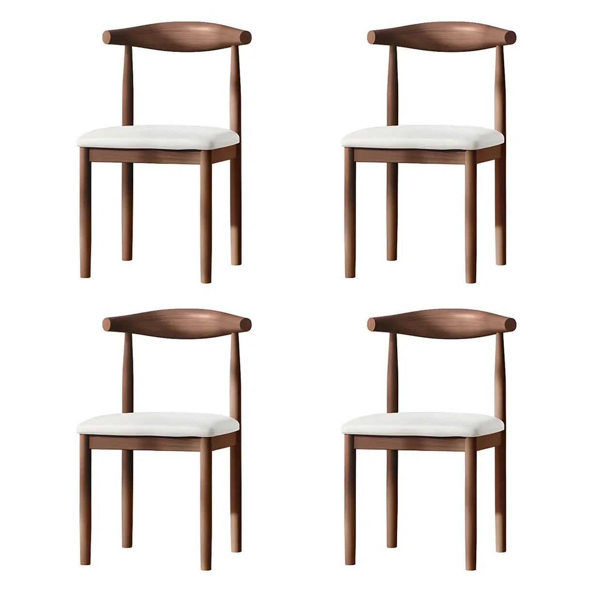 Faux Leather Linen Open Low Back Dining Side Chair Image - 57