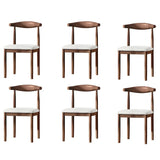 Faux Leather Linen Open Low Back Dining Side Chair Image - 58
