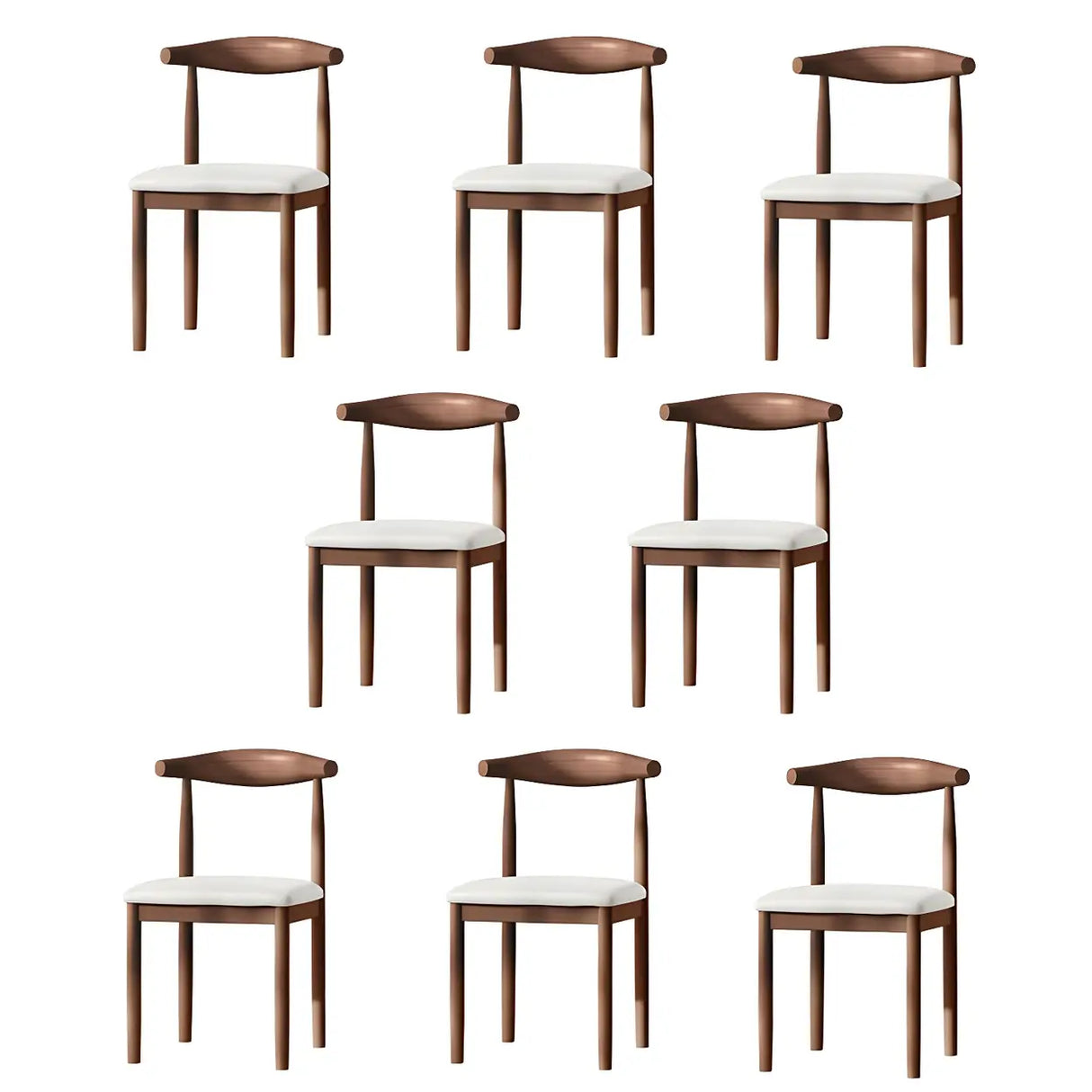 Faux Leather Linen Open Low Back Dining Side Chair Image - 59